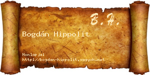 Bogdán Hippolit névjegykártya